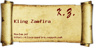 Kling Zamfira névjegykártya